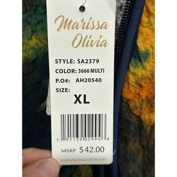 Marissa Olivia New York NWT Multicolor Tie Dye Zip Up Collared Vest SZ XL - Picture 7 of 9
